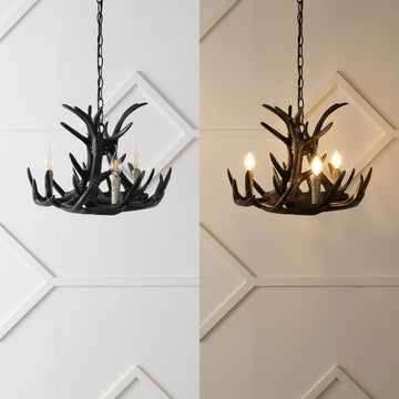 Rudolph Adjustable Resin Antler LED Chandelier
